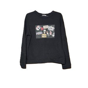 Zara Trafaluc Woman's Casual Heavyweight Graphic Crewneck Sweater Size Medium